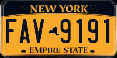 NY license plate FAV9191