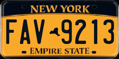 NY license plate FAV9213