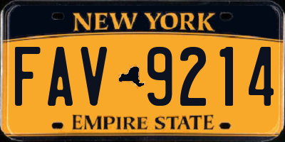 NY license plate FAV9214