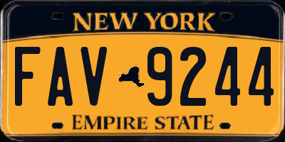 NY license plate FAV9244