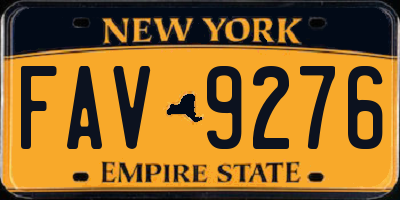 NY license plate FAV9276