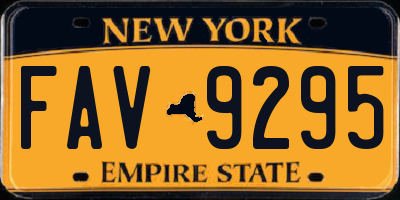 NY license plate FAV9295