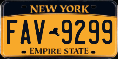 NY license plate FAV9299