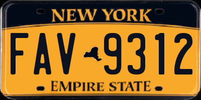 NY license plate FAV9312