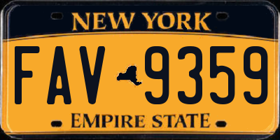 NY license plate FAV9359
