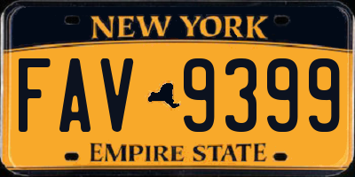 NY license plate FAV9399