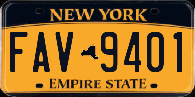 NY license plate FAV9401