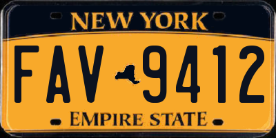 NY license plate FAV9412