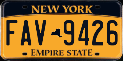 NY license plate FAV9426