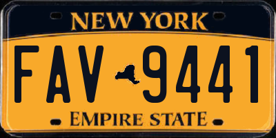 NY license plate FAV9441