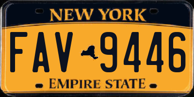NY license plate FAV9446