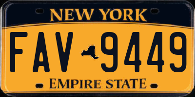 NY license plate FAV9449