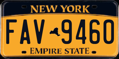 NY license plate FAV9460