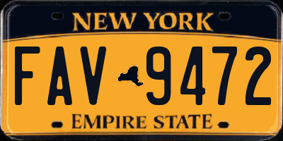 NY license plate FAV9472
