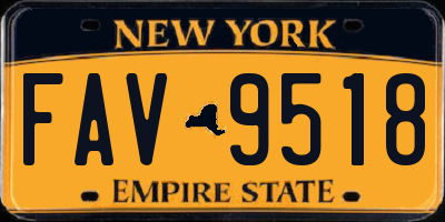 NY license plate FAV9518