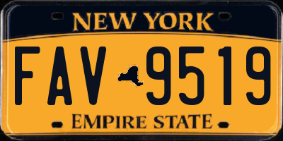 NY license plate FAV9519