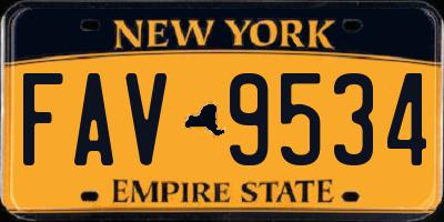 NY license plate FAV9534