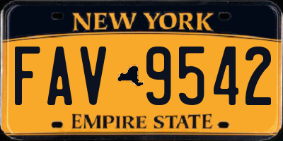 NY license plate FAV9542