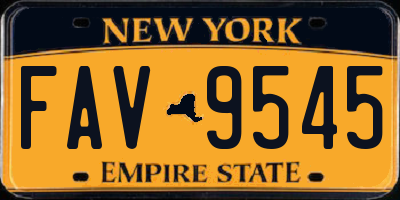 NY license plate FAV9545