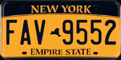 NY license plate FAV9552