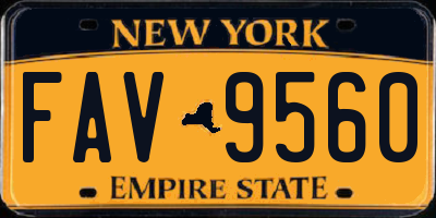NY license plate FAV9560