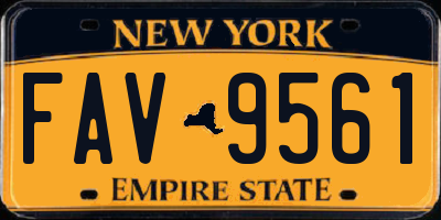 NY license plate FAV9561