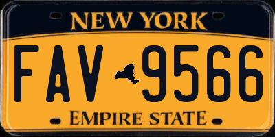 NY license plate FAV9566