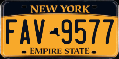 NY license plate FAV9577