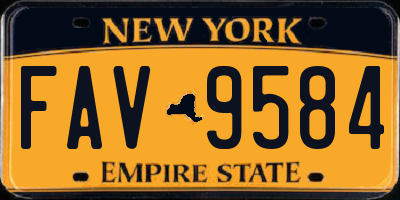 NY license plate FAV9584