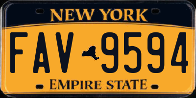NY license plate FAV9594