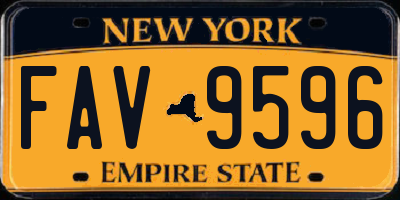 NY license plate FAV9596