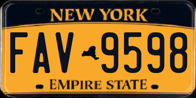 NY license plate FAV9598