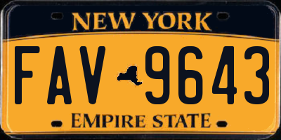 NY license plate FAV9643