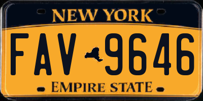 NY license plate FAV9646