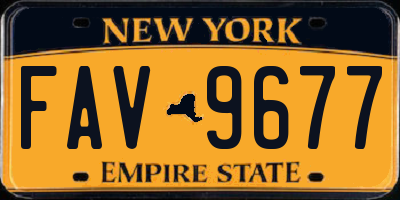NY license plate FAV9677