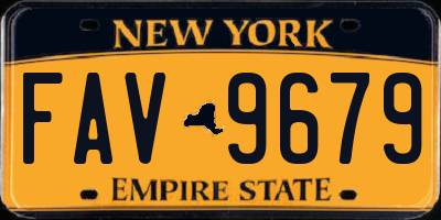 NY license plate FAV9679