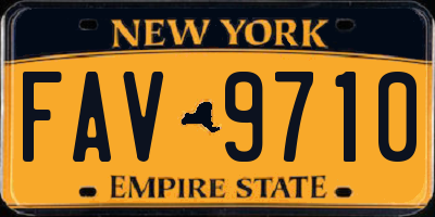NY license plate FAV9710