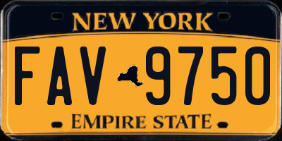 NY license plate FAV9750
