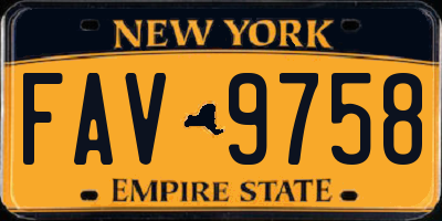 NY license plate FAV9758
