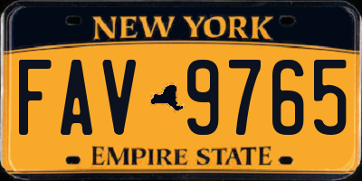NY license plate FAV9765
