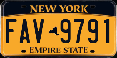 NY license plate FAV9791