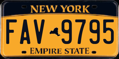 NY license plate FAV9795