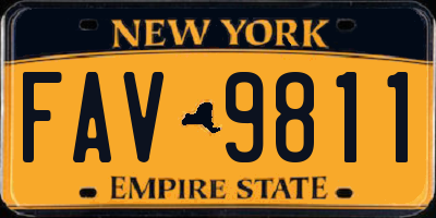NY license plate FAV9811