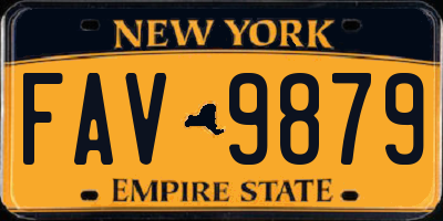 NY license plate FAV9879