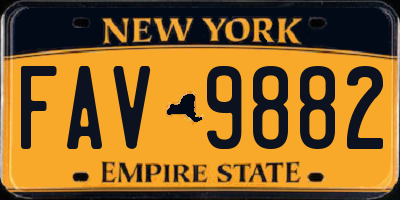 NY license plate FAV9882