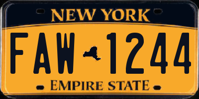 NY license plate FAW1244