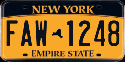 NY license plate FAW1248