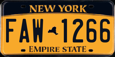 NY license plate FAW1266
