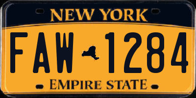 NY license plate FAW1284
