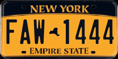 NY license plate FAW1444
